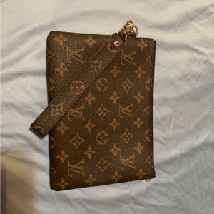 Louis Vuitton, brown monogram wristlet